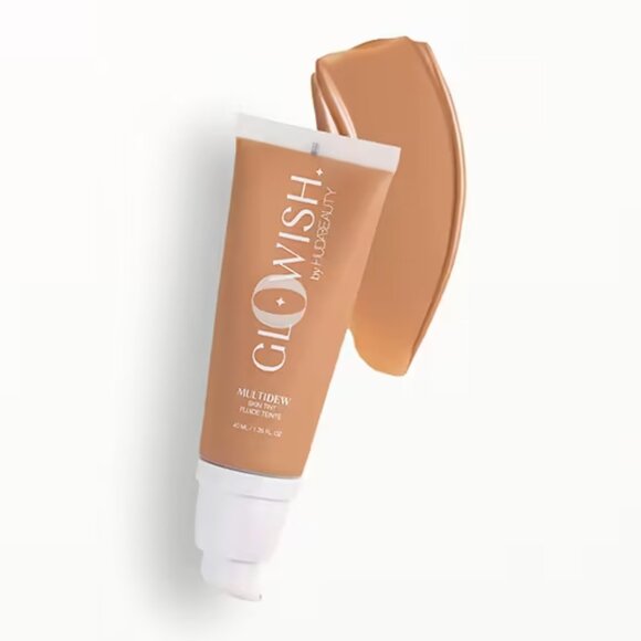 🙌 2/$55 NIB HUDA BEAUTY GloWish Multidew Vegan Skin Tint Foundation 06 Tan - Picture 1 of 4